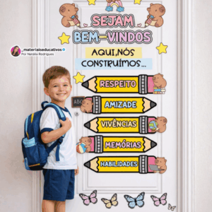 PAINEL PORTA VOLTA ÀS AULAS CAPIVARINHA FOFA