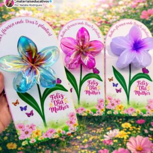 TAG PRESILHA FLOR DIA DA MULHER